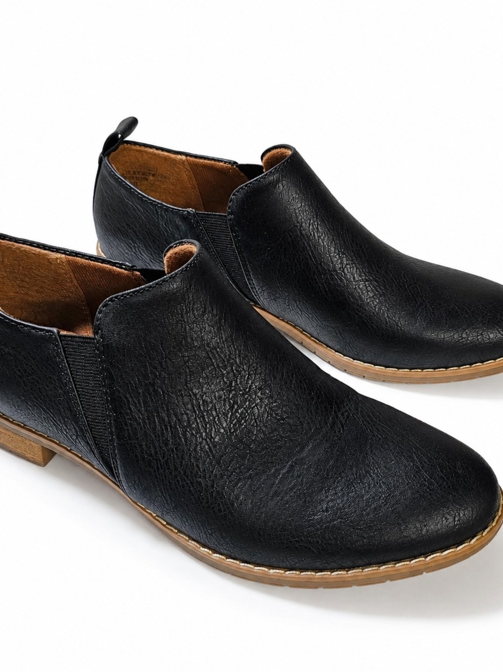 Eurosoft Black Ankle Boots Size 8M Comfort Slip On Chelsea Style